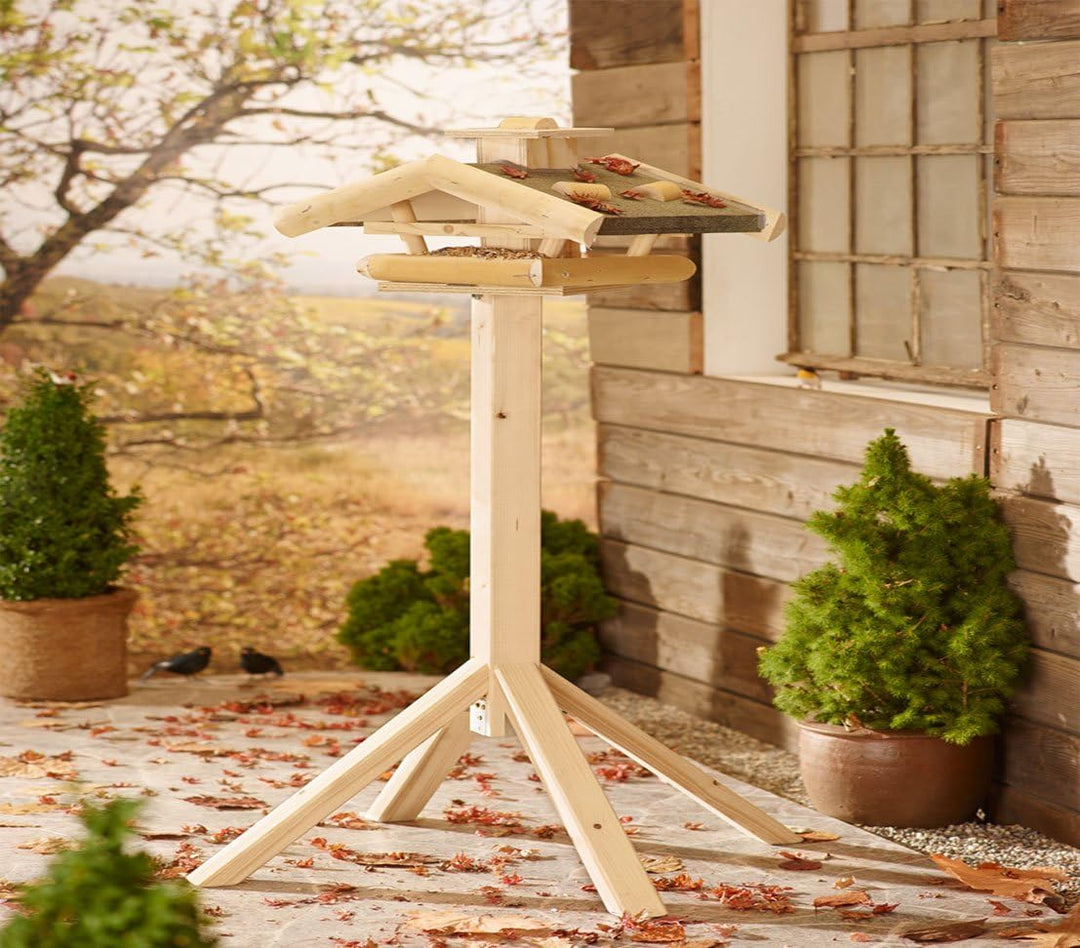 Dehner Natura Premium Wildvogel Futterhaus Watzmann, Futterstation für Wildvögel, Vogelhaus wetterfe