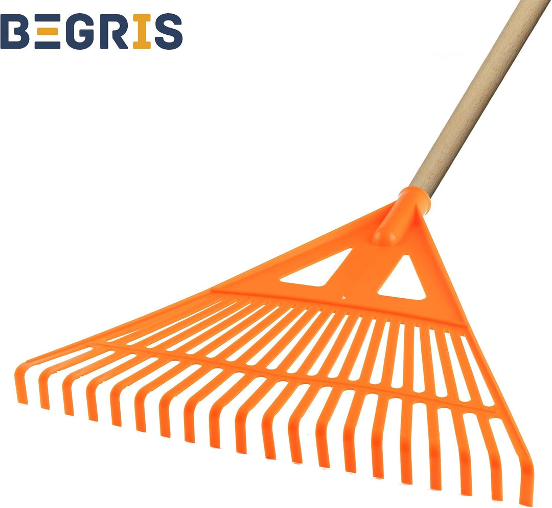 Gartenrechen aus Kunststoff Universalrechen für Blätter, Gras und Garten Robuster Fächerrechen mit H
