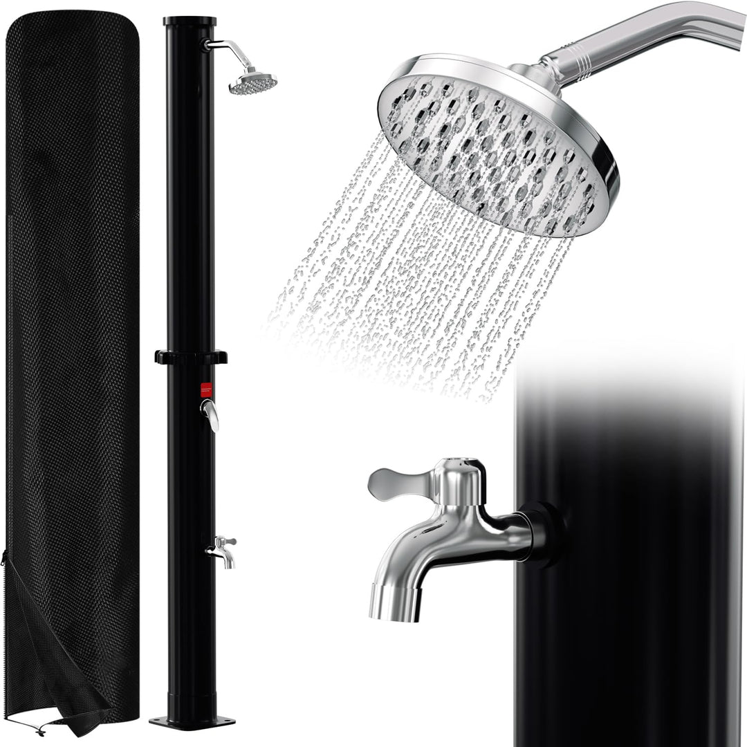 Ansobea Solardusche - 20 Liter Solar Gartendusche mit Schutzabdeckung, 180° Verstellbarer Duschkopf,