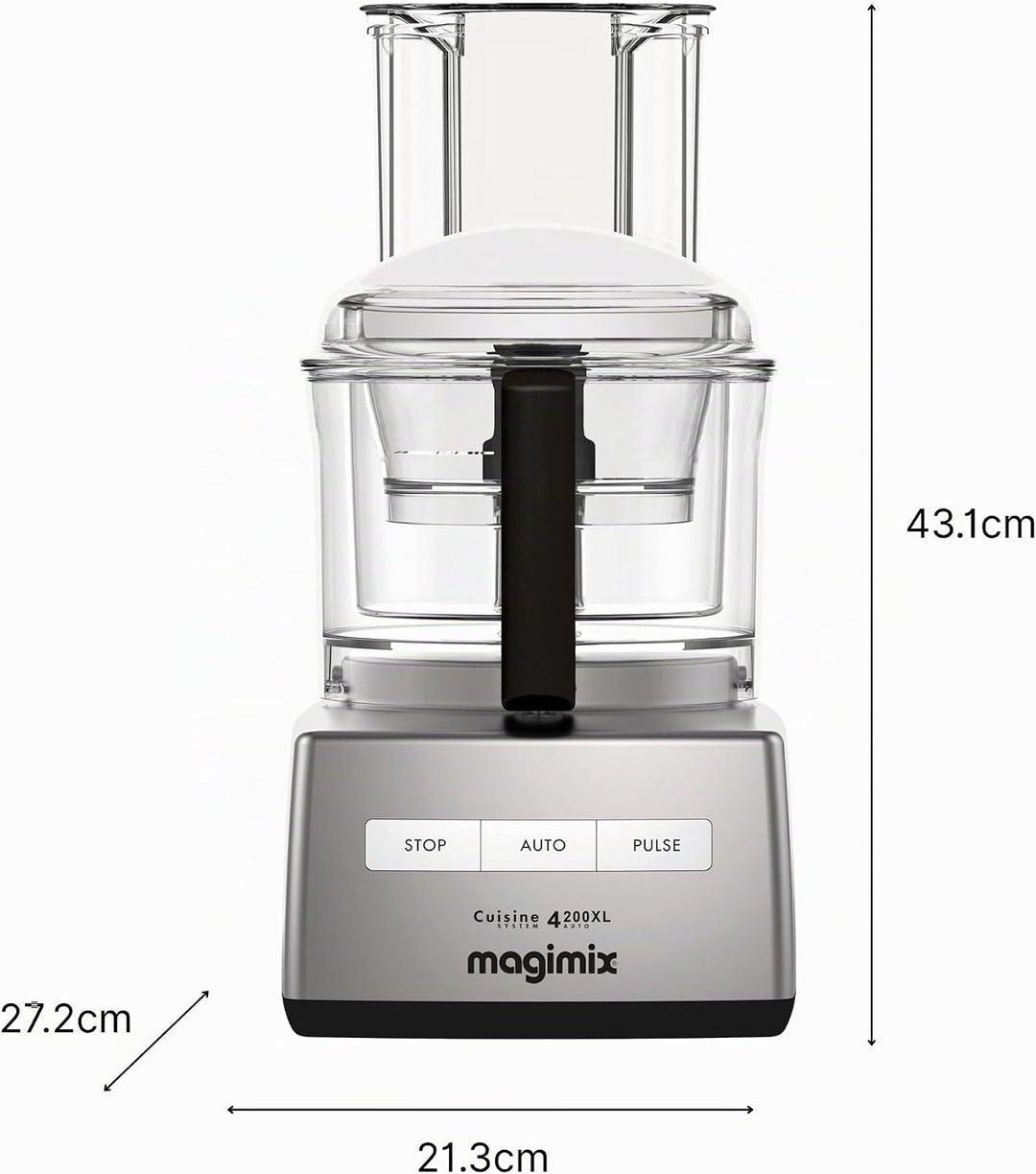 Magimix 18471EA 4200 XL Küchenmaschine, Kunststoff, Chrom