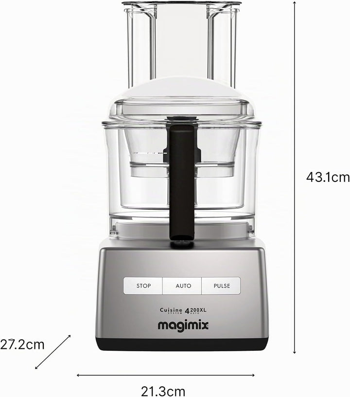 Magimix 18471EA 4200 XL Küchenmaschine, Kunststoff, Chrom