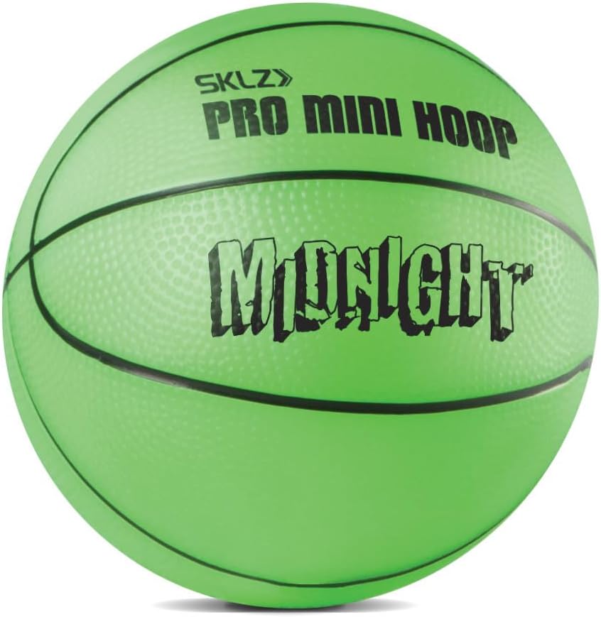 SKLZ Pro Mini Basketballkorb - Indoor Basketballkorb mit Ball Single Mitternacht/leuchtet im Dunkeln