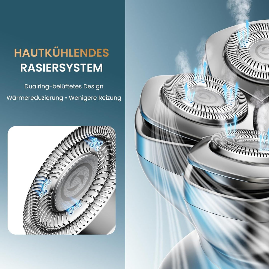 7D PRO Glatzen Rasierer Herren,MAXGROOM IPX6 Wasserdicht Kopfrasierer Glatze mit Magnetische Schwebe