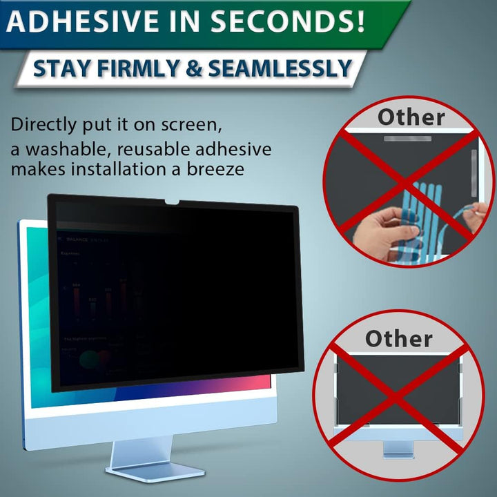 STARY Computer Sichtschutzfilter für iMac 24 Zoll 2021-2024 (M1) - abnehmbar blendfrei, kratzfest, b