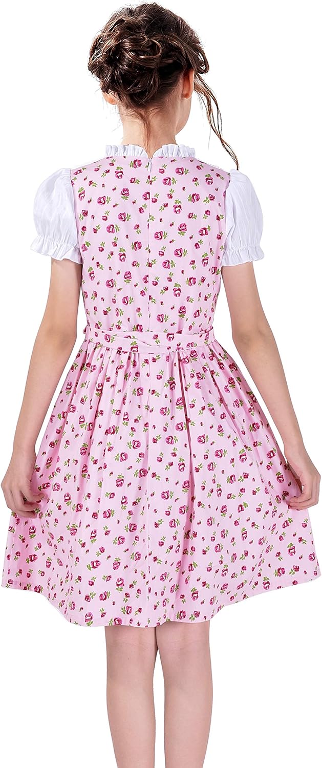 Sunny Fashion Mädchen Deutsche Dirndl Kleid Kostüme Zum Bayerisches Oktoberfest Jahrgang Rosa Gr. 11