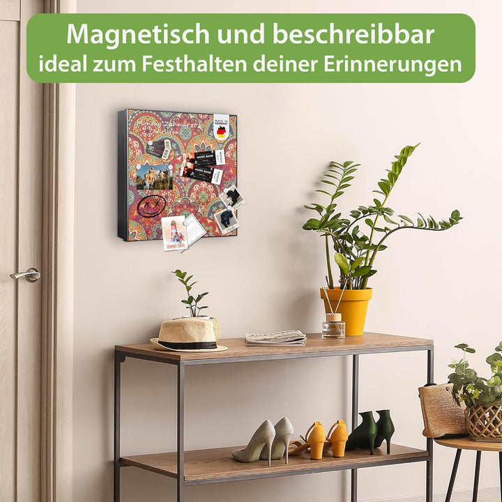 banjado Grosser Schlüsselkasten Metall - Schlüsselbox 30x30cm mit 32 Haken - Schlüsselkasten modern