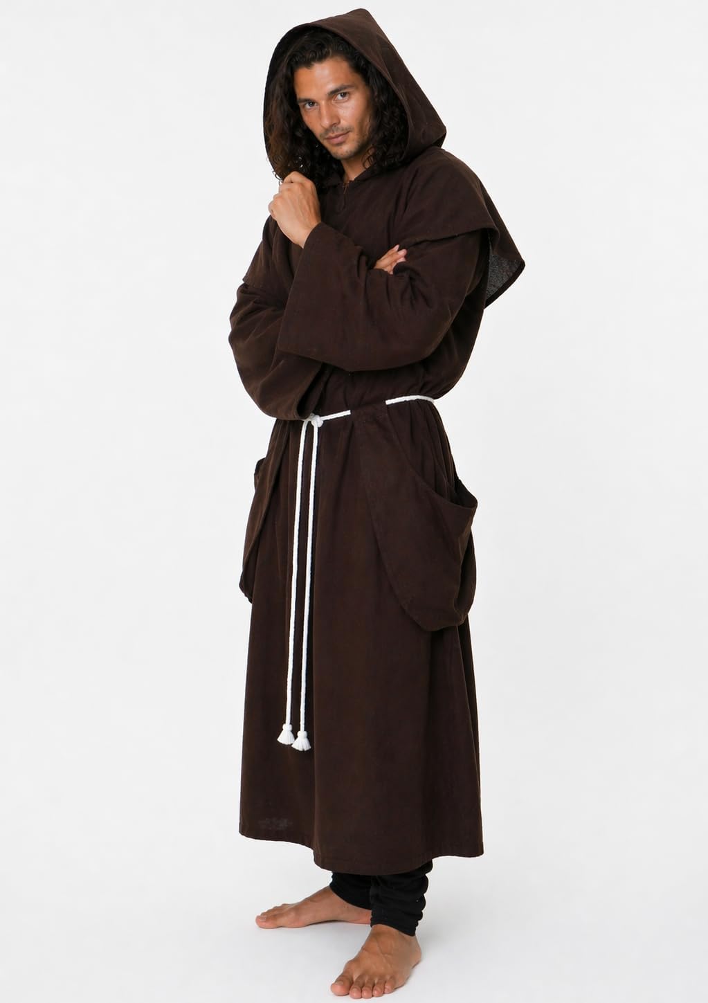 MAYLYNN 14109 - Kostüm Mönch Herren Mönchskutte Mittelalter 3-teilig braun, Grösse:M/L M-L Braun, M-