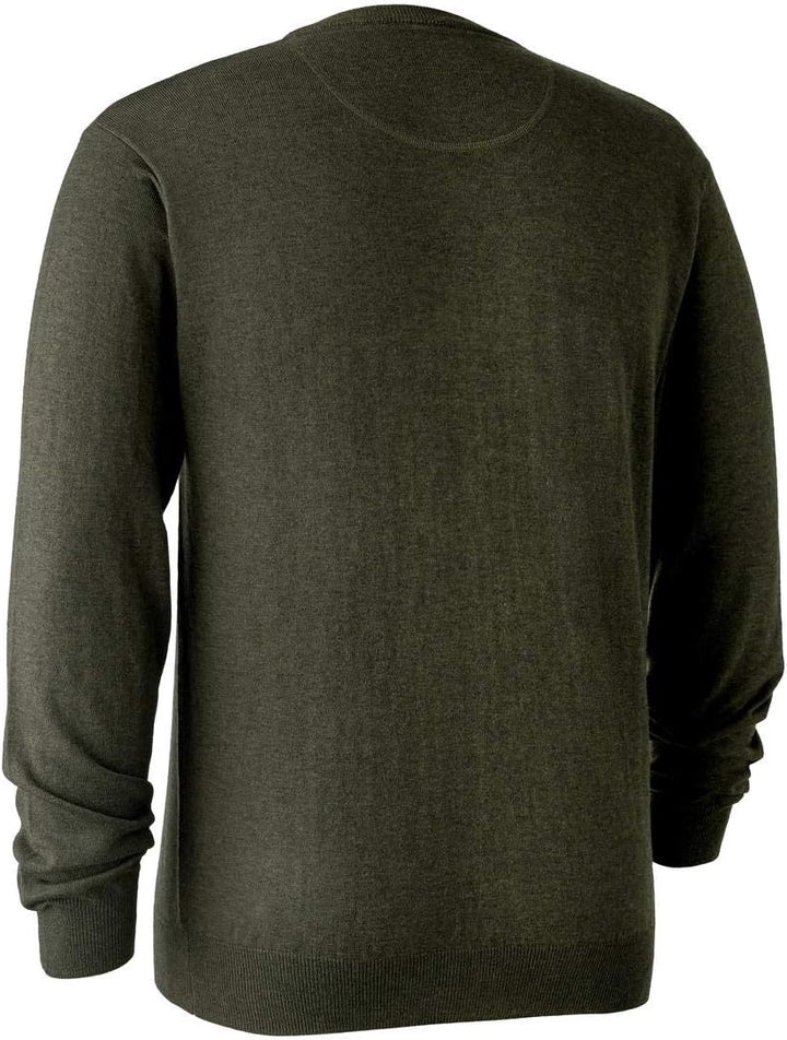Deerhunter Kingston Knit W. V-Ausschnitt Green Melange L Grün, L Grün