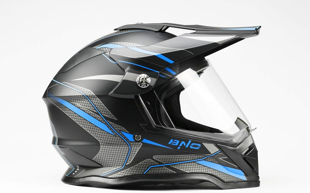 BNO Cross-3 Helm, Motocrosshelm, Corsshelm, S, M, L, XL L Matt-Schwarz-Blau, L Matt-Schwarz-Blau