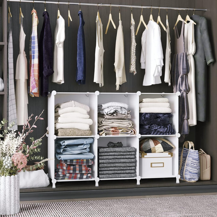 AWTATOS Würfel Aufbewahrungs Organizer, 6 Würfelregale mit Holzhammer, DIY Schrank, Modulares Lagerr