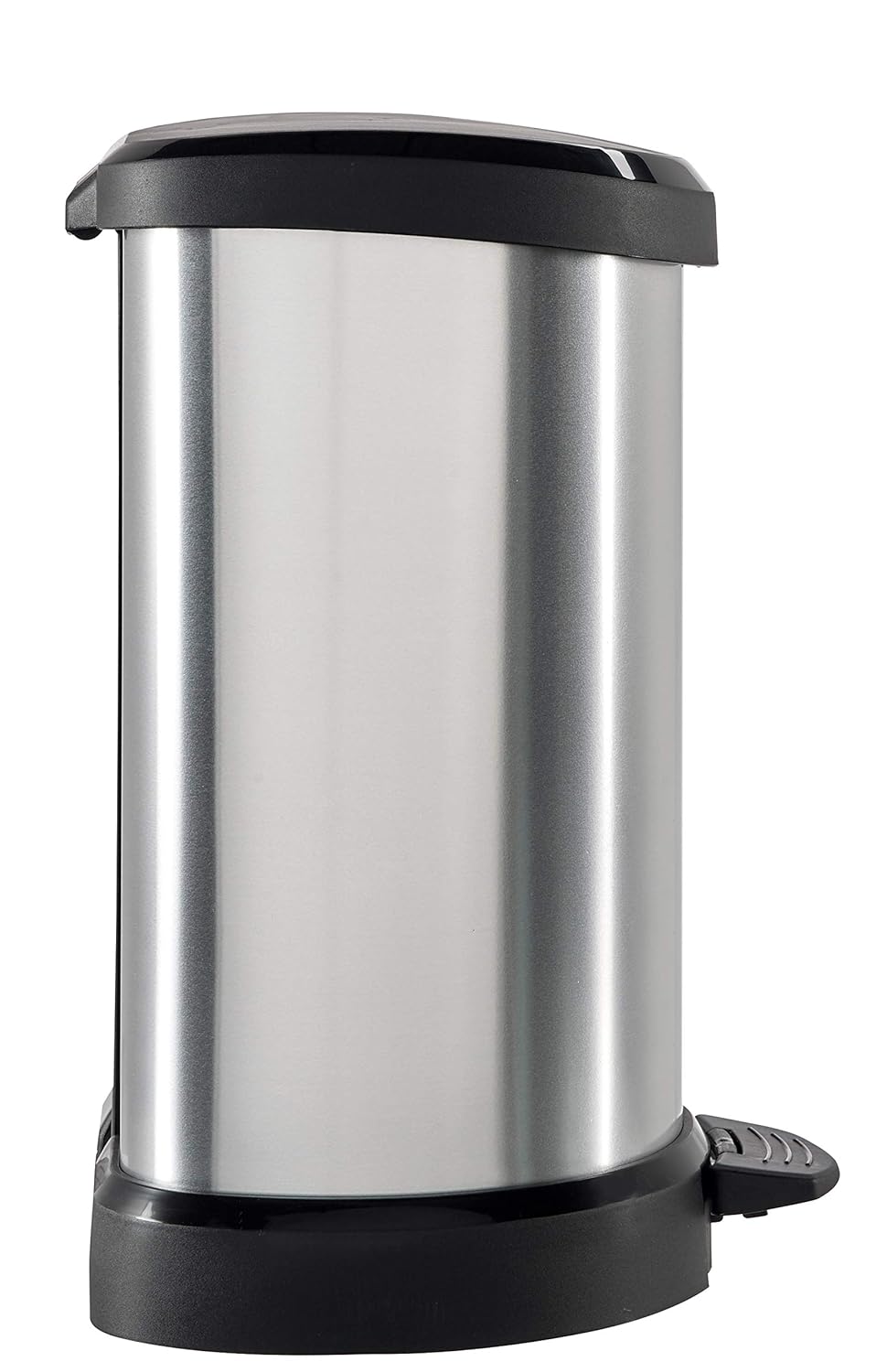Curver Decobins Dekorativer Eimer mit Pedal 20 l, Metall und Schwarz, 20L Metall und Schwarz 20L, Me