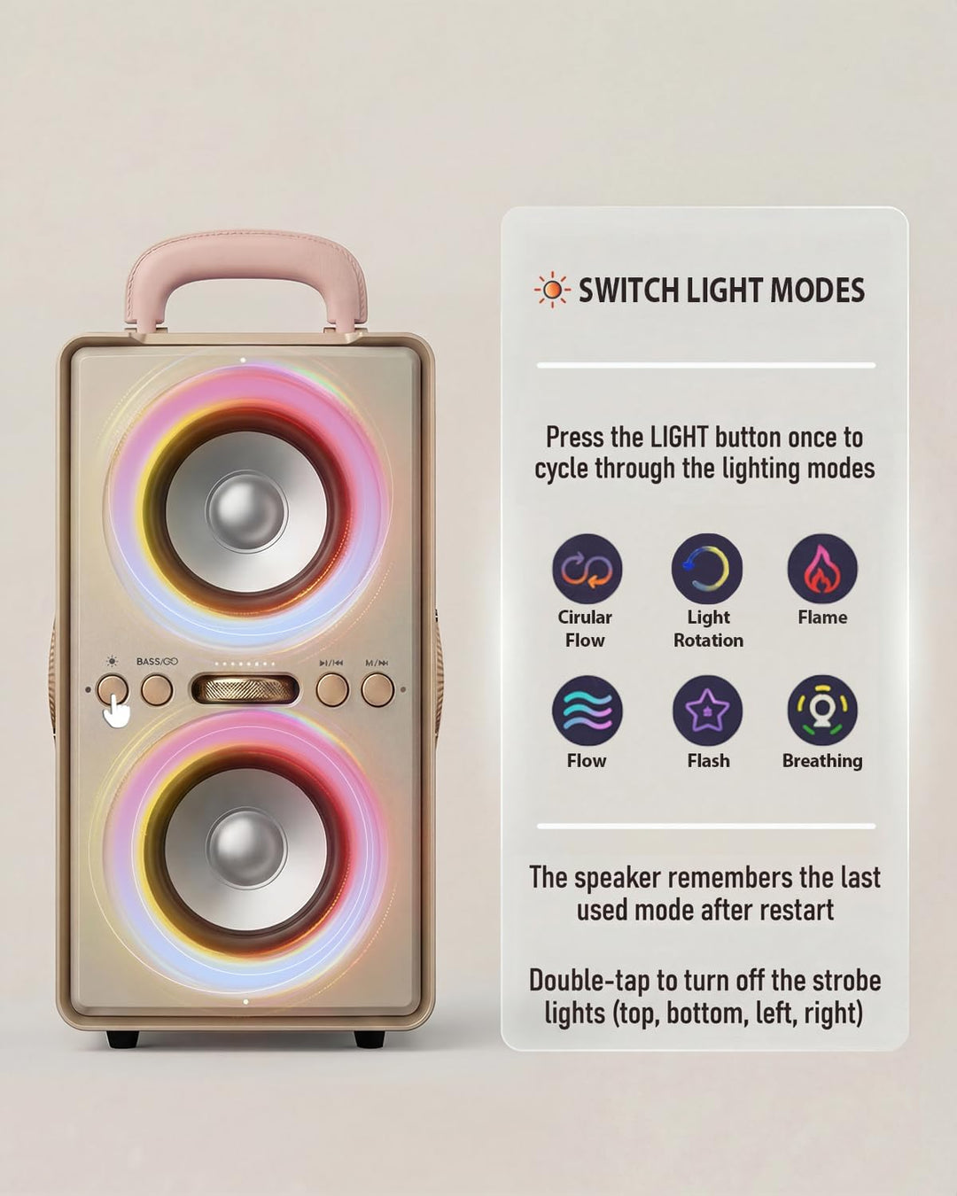 240W Peak Musikbox Bluetooth Gross, kraftvoller, lauter Klang mit tiefen Bässen, 20H Akku,TWS-Funkti