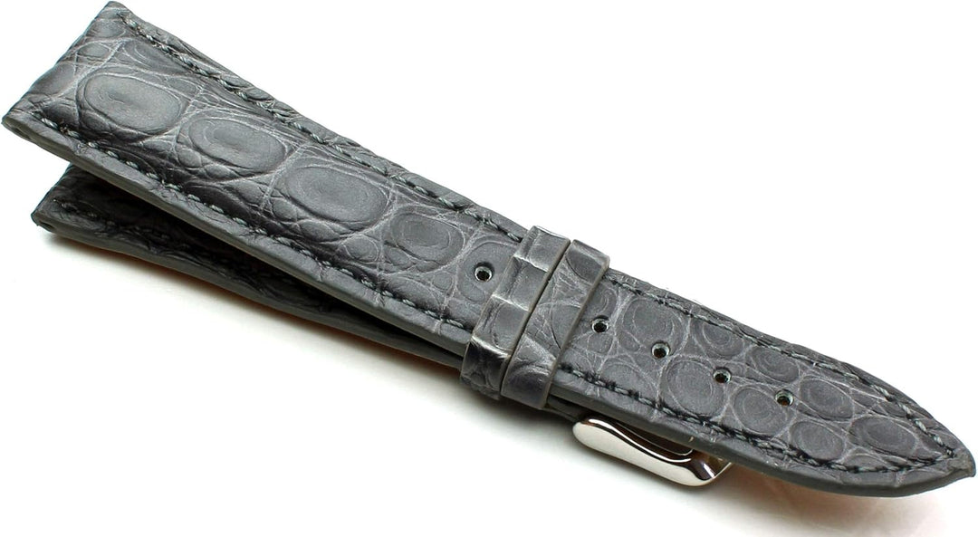 22mm Echt Alligator Vintage hangemacht in Deutschland Uhrenarmband Grau