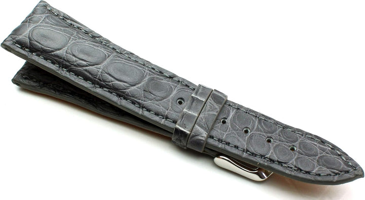 22mm Echt Alligator Vintage hangemacht in Deutschland Uhrenarmband Grau