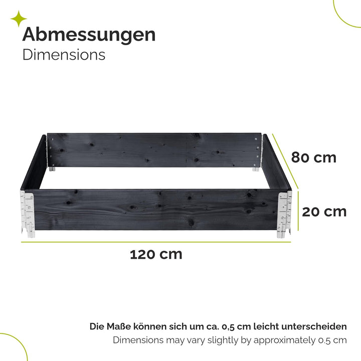 Holzaufsatzrahmen für Palette Aufbewahrungskiste aus Holz Palettenaufsatzrahmen Holzkiste (ohne Pale
