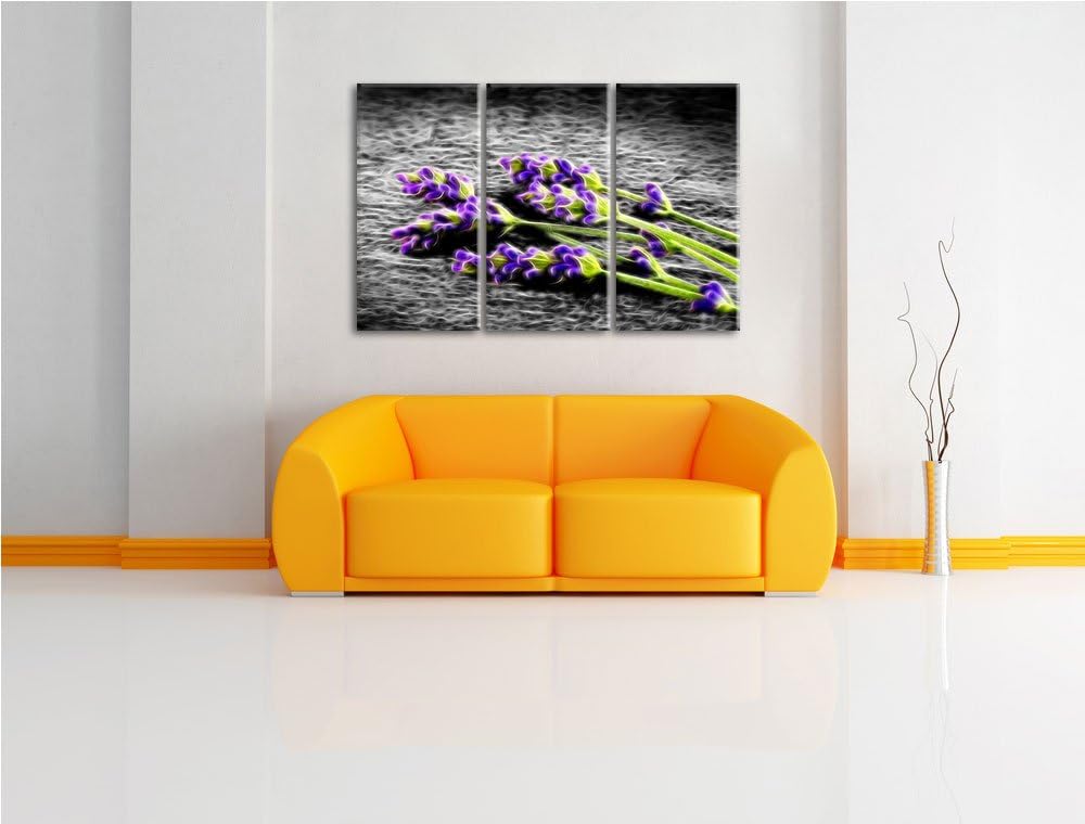 schöne Lila Blumen3-Teiler Leinwandbild 120x80 Bild auf Leinwand, XXL riesige Bilder fertig gerahmt