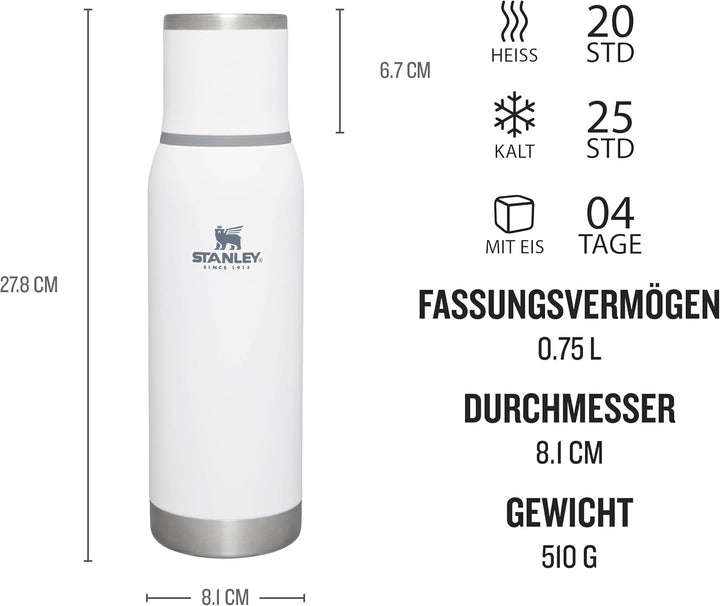 Stanley Adventure To-Go Thermosflasche 0.75L - 20 Stunden Heiss - 25 Stunden Kalt - Auslaufsicher -