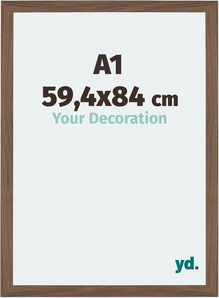 yd. Your Decoration - Bilderrahmen DIN A1 59,4x84 cm - Bilderrahmen aus MDF mit Acrylglas - Antirefl