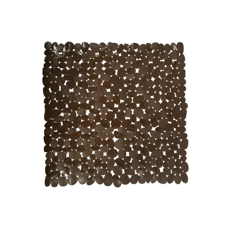 MSV Duschmatte Badematte Duscheinlage antibakteriell rutschfest mit Saugnäpfen - Braun - ca. 53 x 53