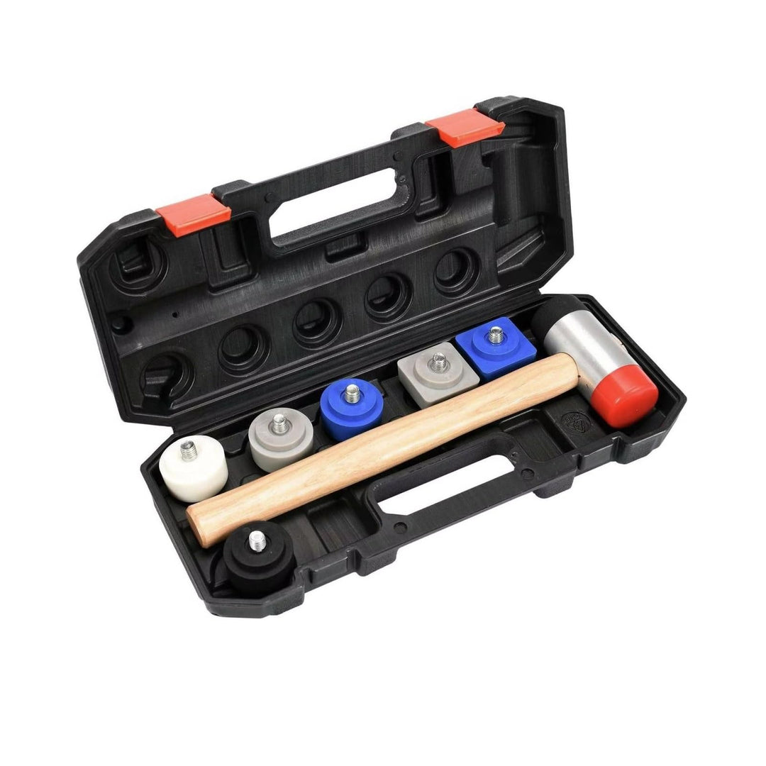 Schonhammer Set 8-tlg. | Ausbeulhammer, Gummihammer, Hammer mit verschiedenen Aufsätzen