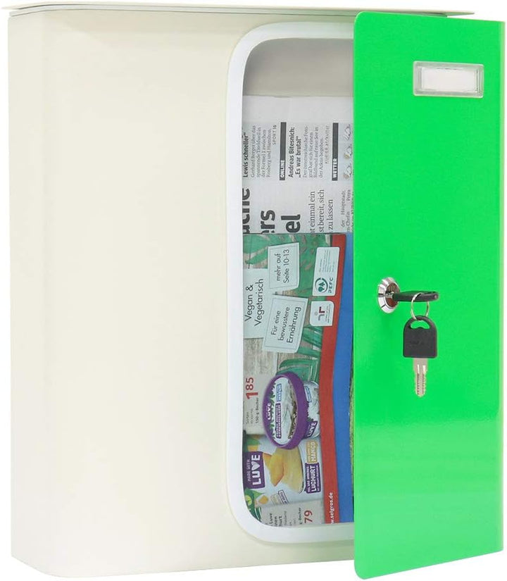 Rottner Briefkasten Splashy (Weiss NeonGrün), Weiss Neongrün