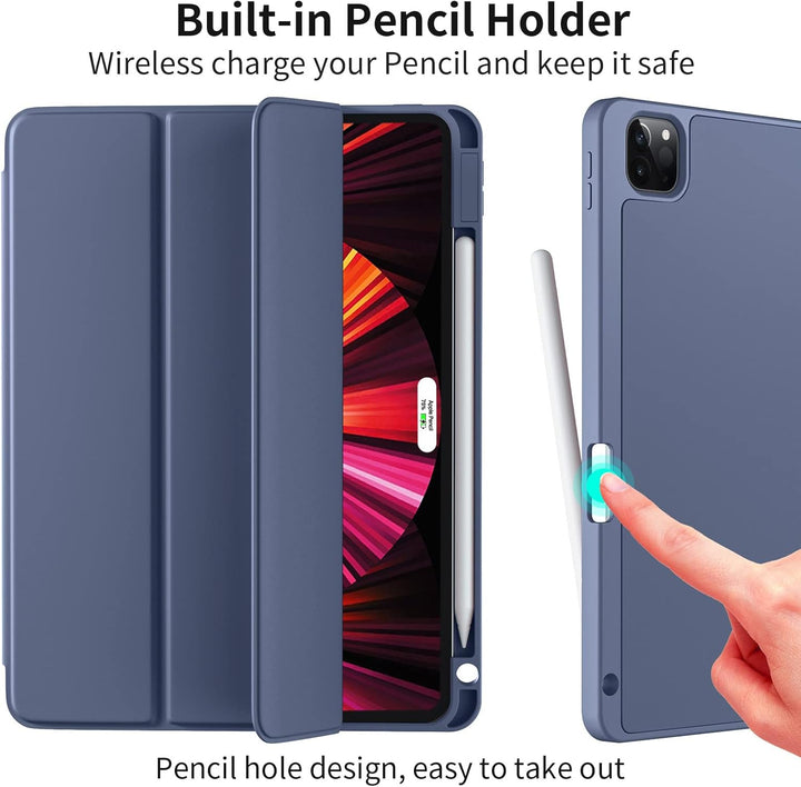 Vobafe Hülle Kompatibel mit iPad Pro 12.9 6./5./4./3.Generation, TPU Flexible Rückseite mit Stifthal