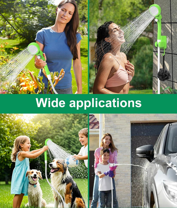 WADEO Tragbare Campingdusche Akku mit Pumpe, Camping Dusche mit wiederaufladbarem Akku [6000-8000mAh