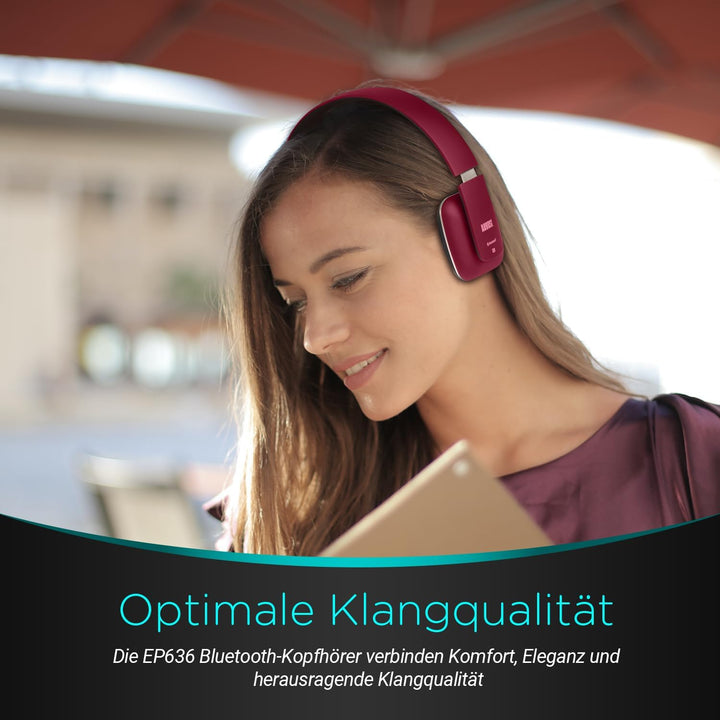 August EP636 - Bluetooth v4.1 NFC Kopfhörer - kabellose Bluetooth Stereo Kopfhörer mit Freisprechfun