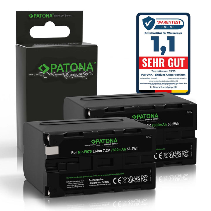 PATONA 2X Premium Akku NP-F970 Kompatibel mit Sony CCD-TR CCD-TRV DCR-TR DCS-CD MVC-FD Series