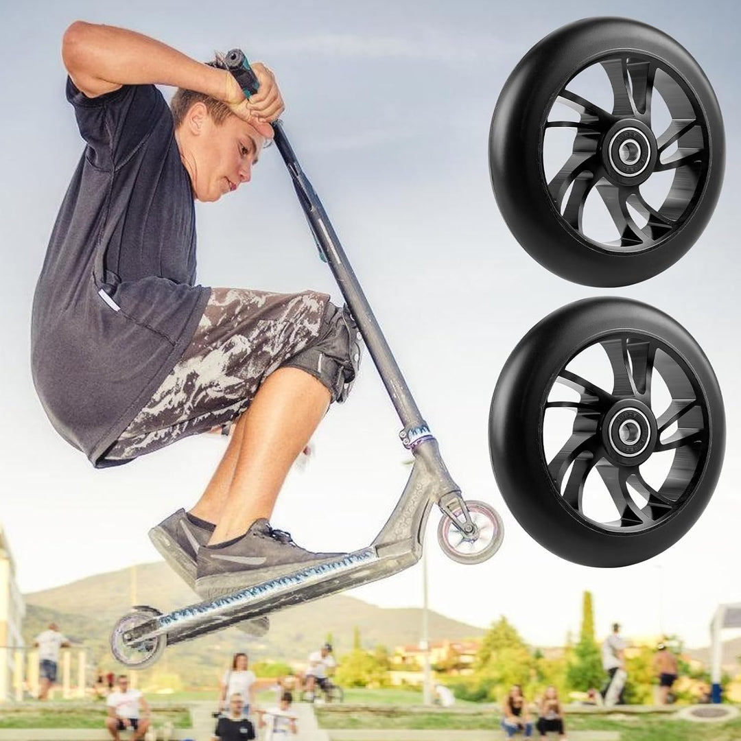 Stunt Scooter Rollen 120 mm, 2 Stück Ersatzräder Mit ABEC 9 Lager, Aluminium Speichenkern für Extrem