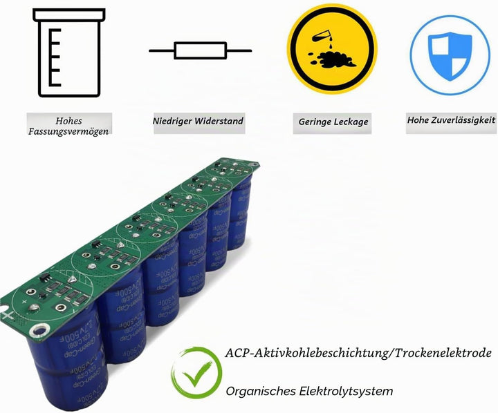 Telituny Super Farad Kondensator, 1 Satz 16V 83F Super Farad Kondensator Low ESR Kondensator mit Sch