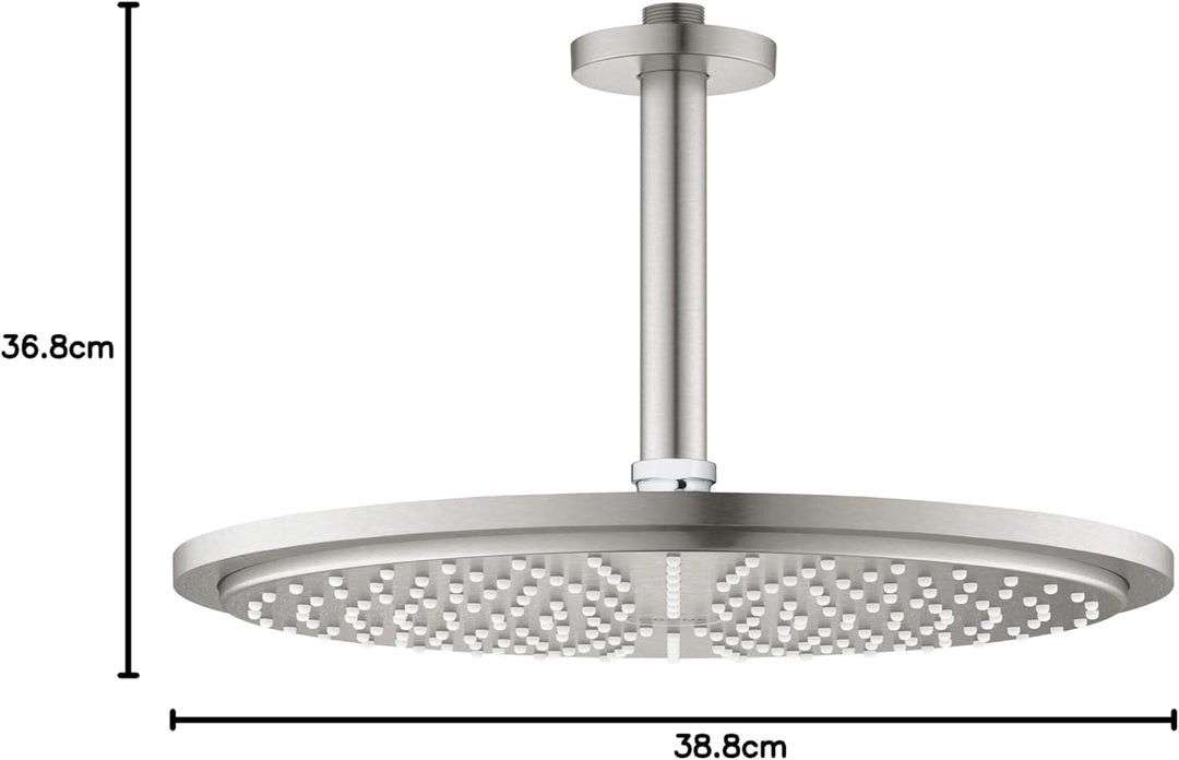 Grohe Rainshower Cosmopolitan 310 Kopfbrauseset Deckenauslass 142 mm, 26067DC0 Supersteel Deckenausl
