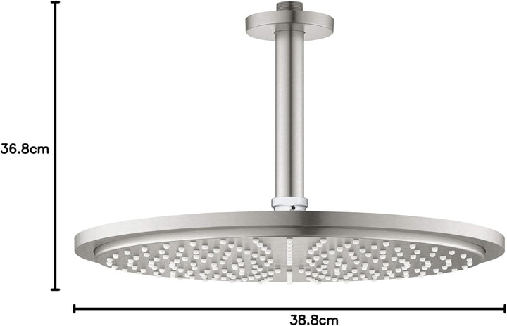 Grohe Rainshower Cosmopolitan 310 Kopfbrauseset Deckenauslass 142 mm, 26067DC0 Supersteel Deckenausl
