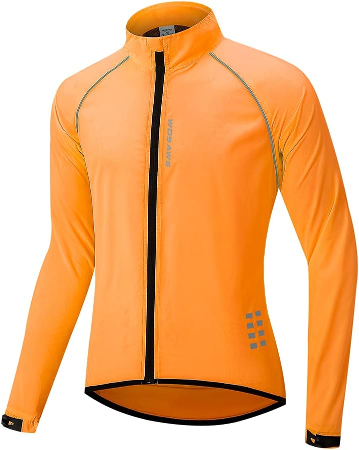 WOSAWE Herren-Fahrradjacke, Winddichte Radjacke Ultraleichte Sportbekleidung mit Reflektierendem Trä
