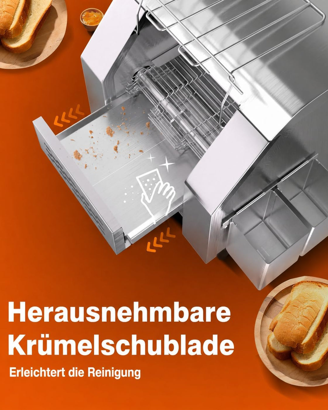 WantJoin Gewerblicher Durchlauftoaster – Elektrisches Gerät für 150 Scheiben/Stunde (Toast, Hamburge