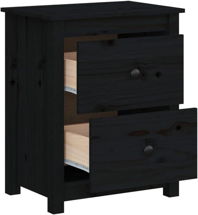 FIRBNUS Bedside Table Nachtkonsole Beistelltisch mit Stauraum Night Stand Nachttisch Schwarz 50x35x6