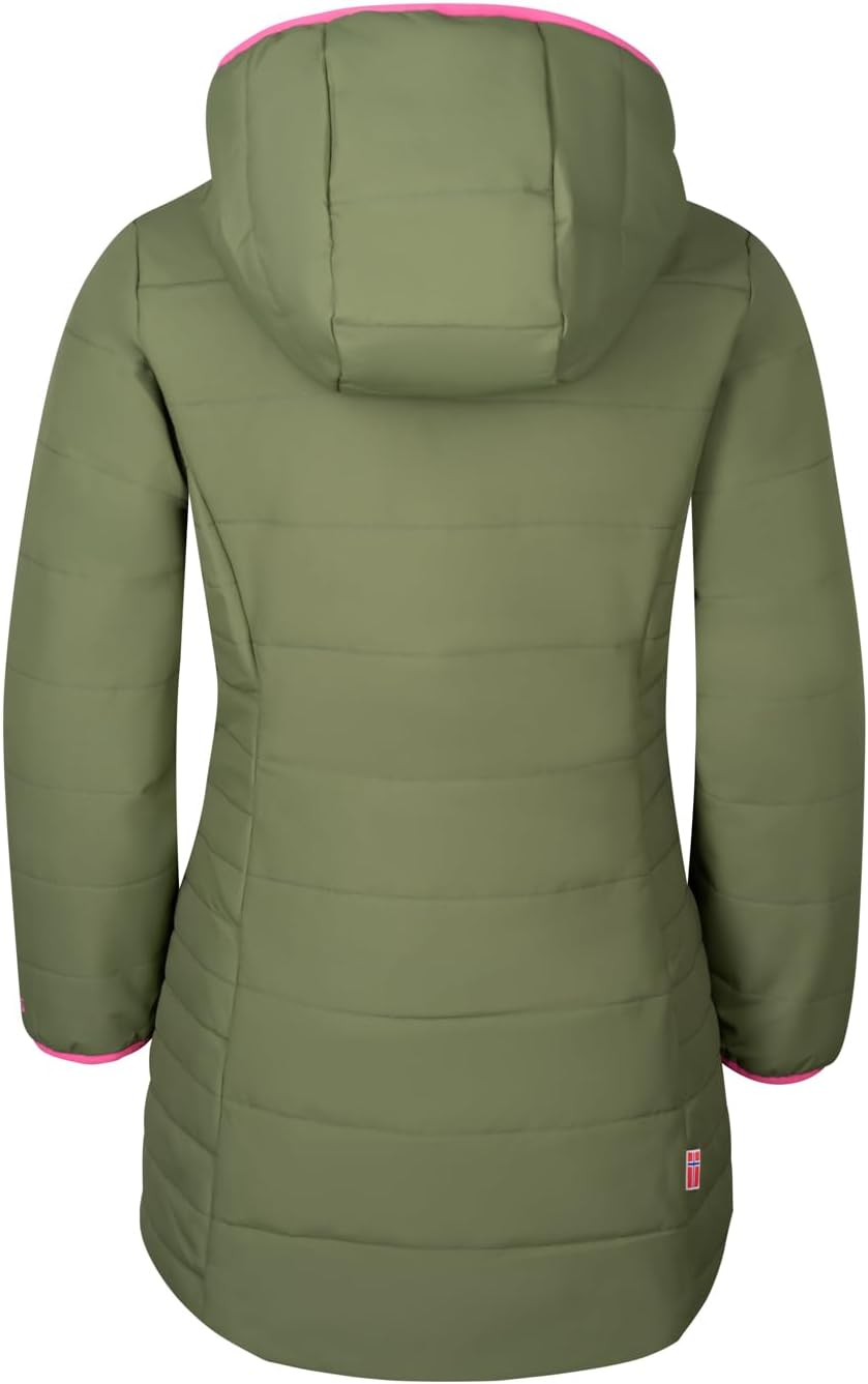 Trollkids Mädchen Wintermantel Winterjacke Stanavanger, Dunkle Olive/Hellmagenta