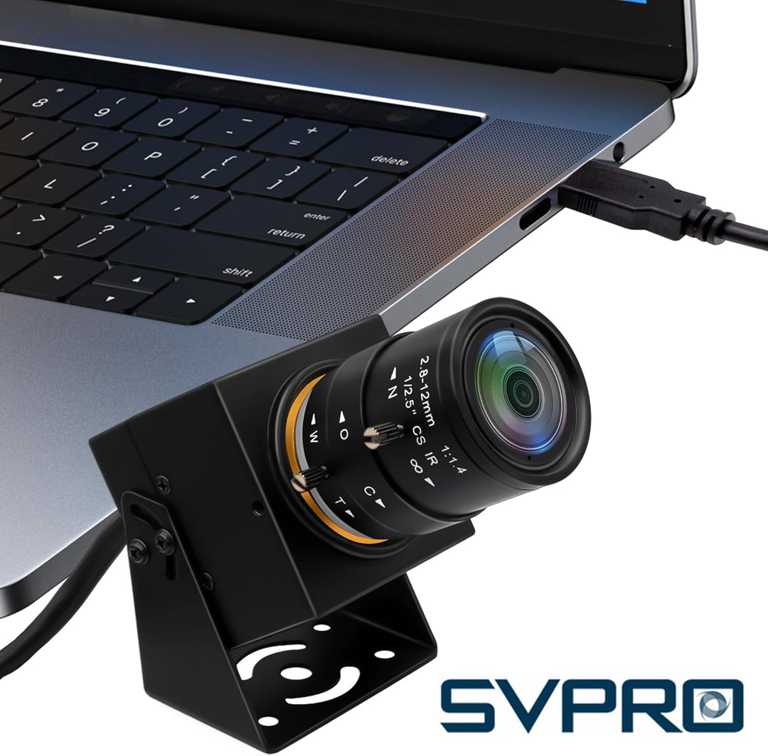 Svpro Global Shutter USB Kamera 2MP 90FPS Hochgeschwindigkeitskamera mit 2.8-12mm Zoomobjektiv, manu