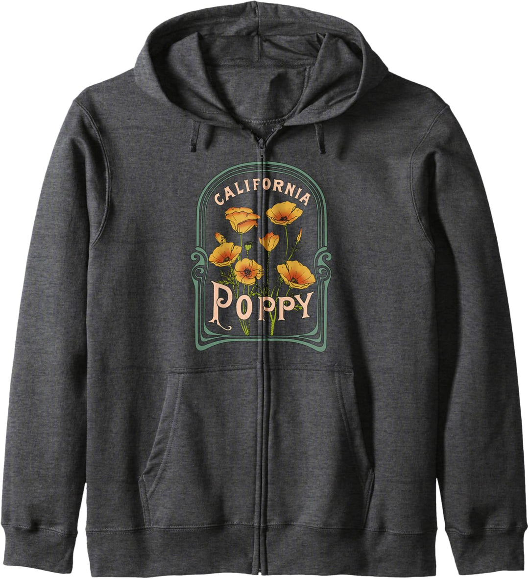 California Poppy Creative Outline and Picture Kapuzenjacke