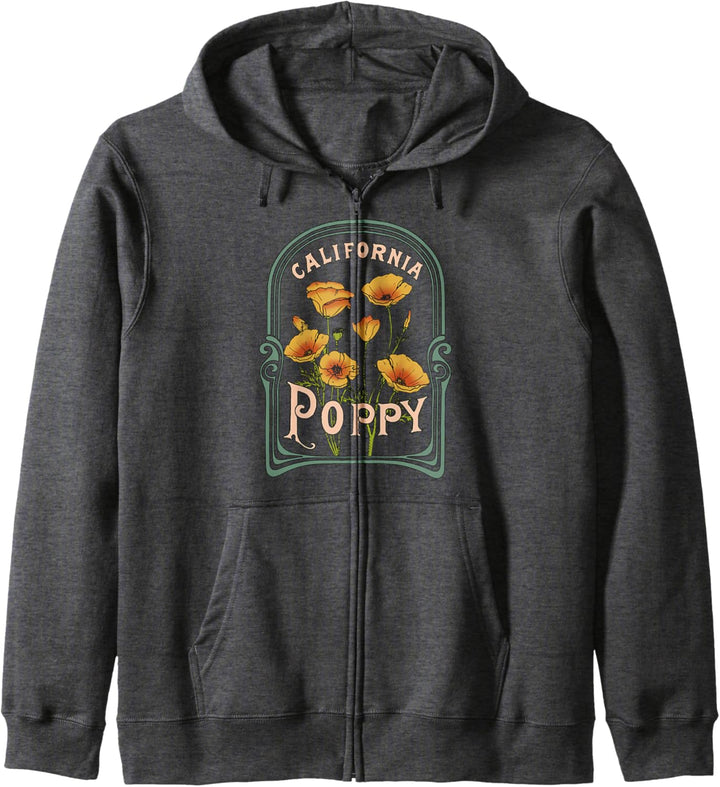 California Poppy Creative Outline and Picture Kapuzenjacke