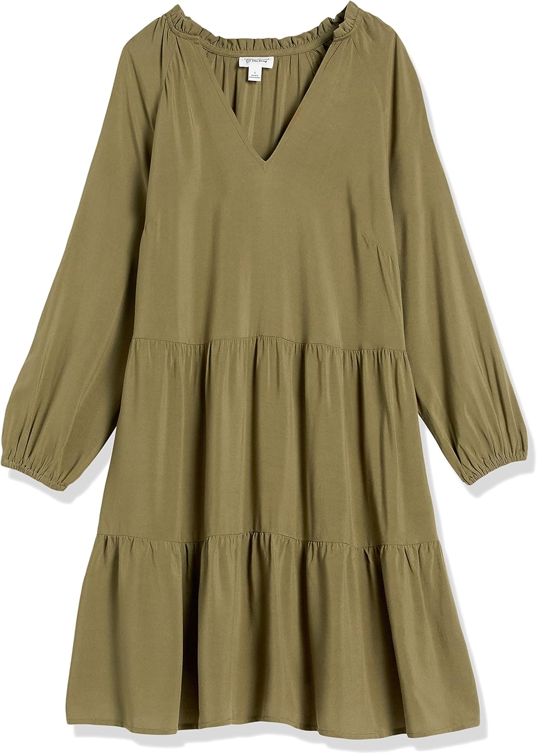 The Drop gestuftes Minikleid mit Rüschenausschnitt für Damen von @caralynmirand S Olivgrün, S Olivgr
