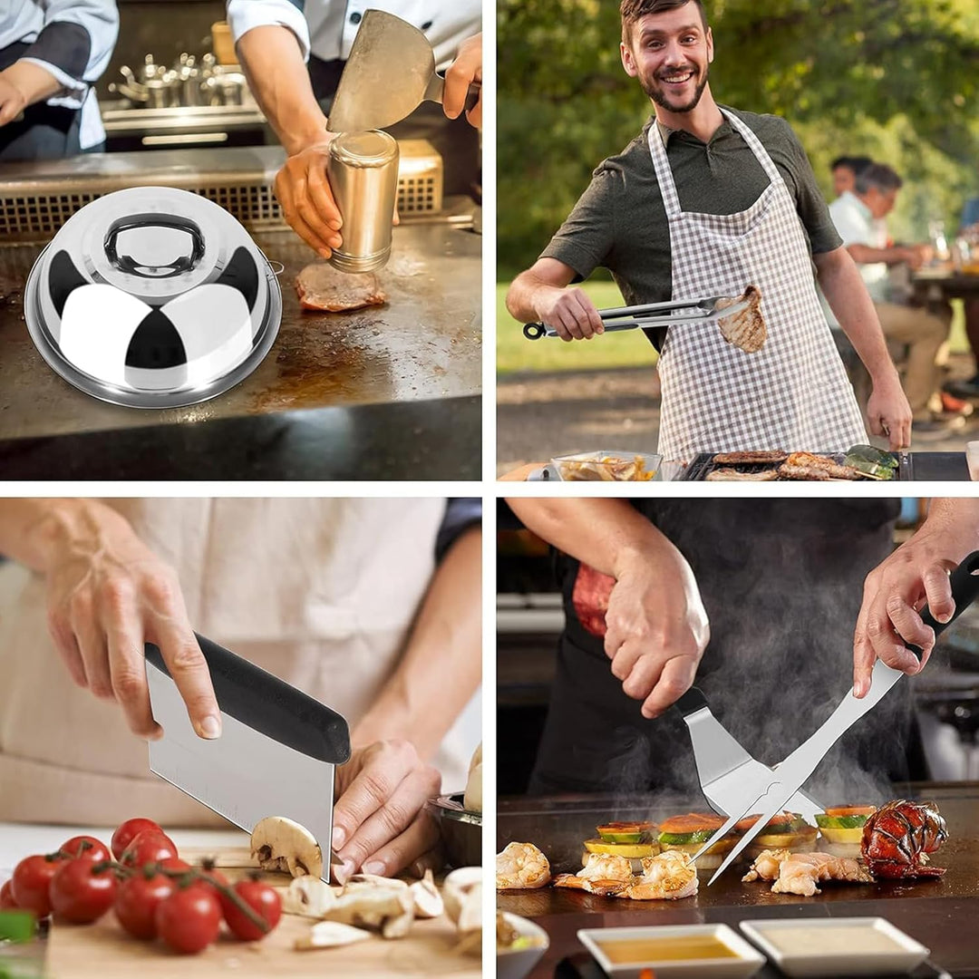 32 Stücke BBQ Grillbesteck Set,Edelstahl Grillzubehör,Hochwertiges Edelstahl Grill Zubehör Set,Grill