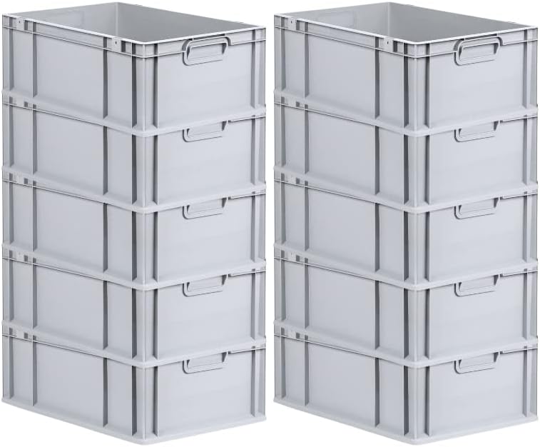 PROREGAL SuperSparSet 10x Eurobox NextGen Grip | HxBxT 22x40x60cm | Griffe geschlossen | Verstärkter