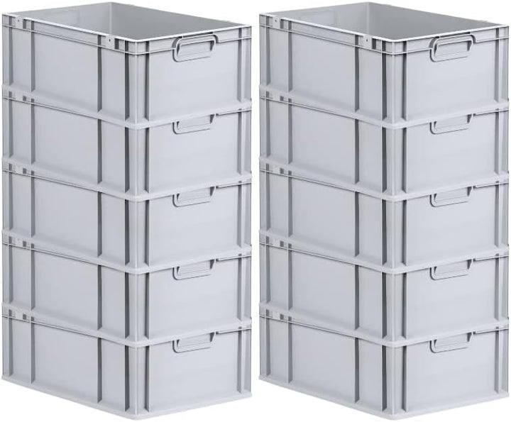 PROREGAL SuperSparSet 10x Eurobox NextGen Grip | HxBxT 22x40x60cm | Griffe geschlossen | Verstärkter