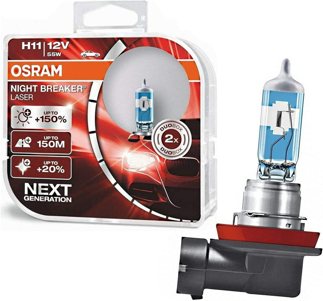 2x Osra.m H11 55W 12V Night Breaker Laser +150% Next Generation 64211NL-HCB hell Weiss Ersatz Haloge