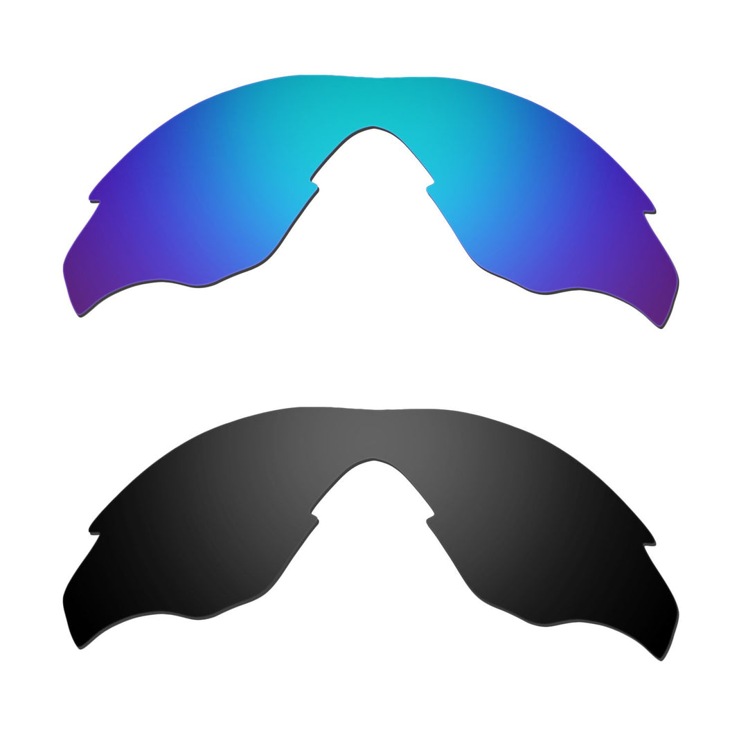 HKUCO Plus Mens Replacement Lenses For Oakley M2 Sunglasses Blue/Black Polarized