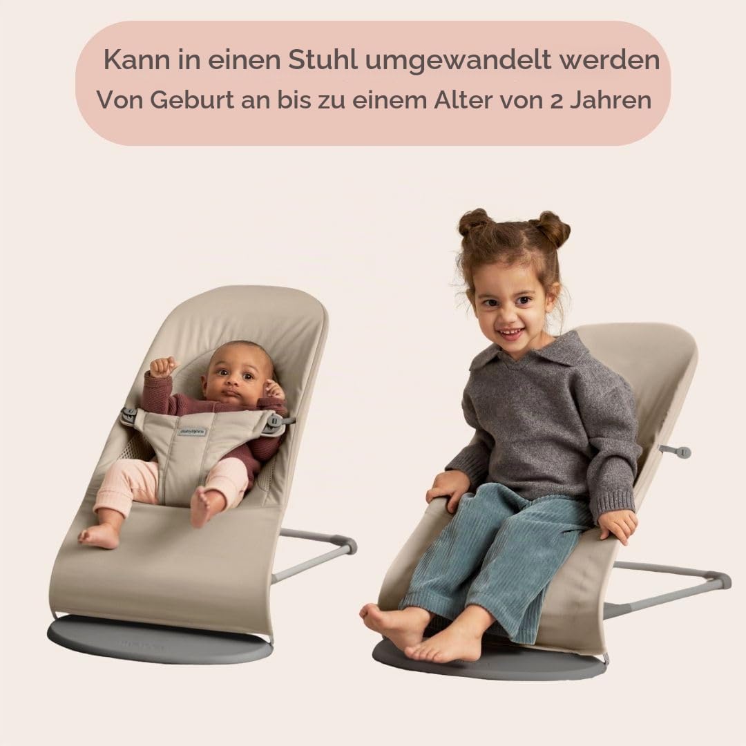 BabyBjörn Babywippe Balance Soft, Gewebt/Jersey, Tri-Fabric, Sandgrau