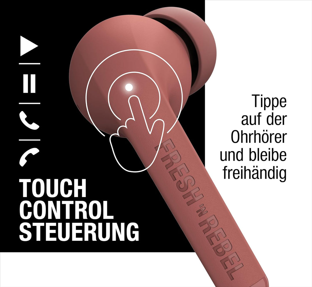 Fresh 'n Rebel Twins Fuse, True Wireless kabellose In-Ear-Bluetooth-Kopfhörer mit Spitze, mit Sprach