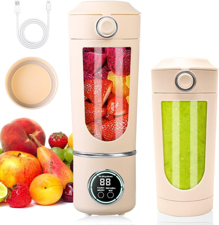 Tragbarer Mixer, 700 ml Mixer Smoothie, Mini-Standmixer mit 12 Edelstahlklingen und Digitalanzeige,