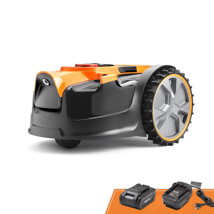 OcuMow® Mähroboter kabellos 80 ㎡ Rasenmäher Roboter mit 2Ah Akku Kompaktmodell Einsteiger-Modell ohn